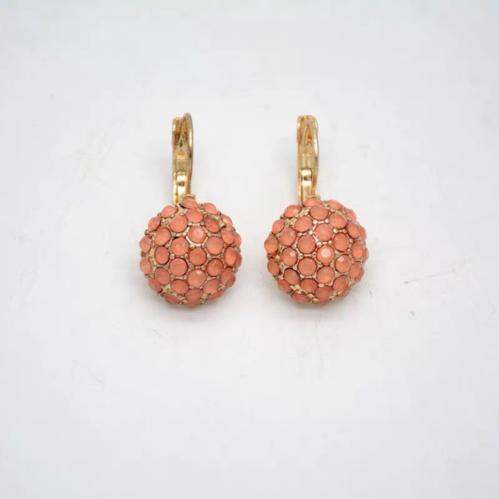 full diamond orange stunning earrings